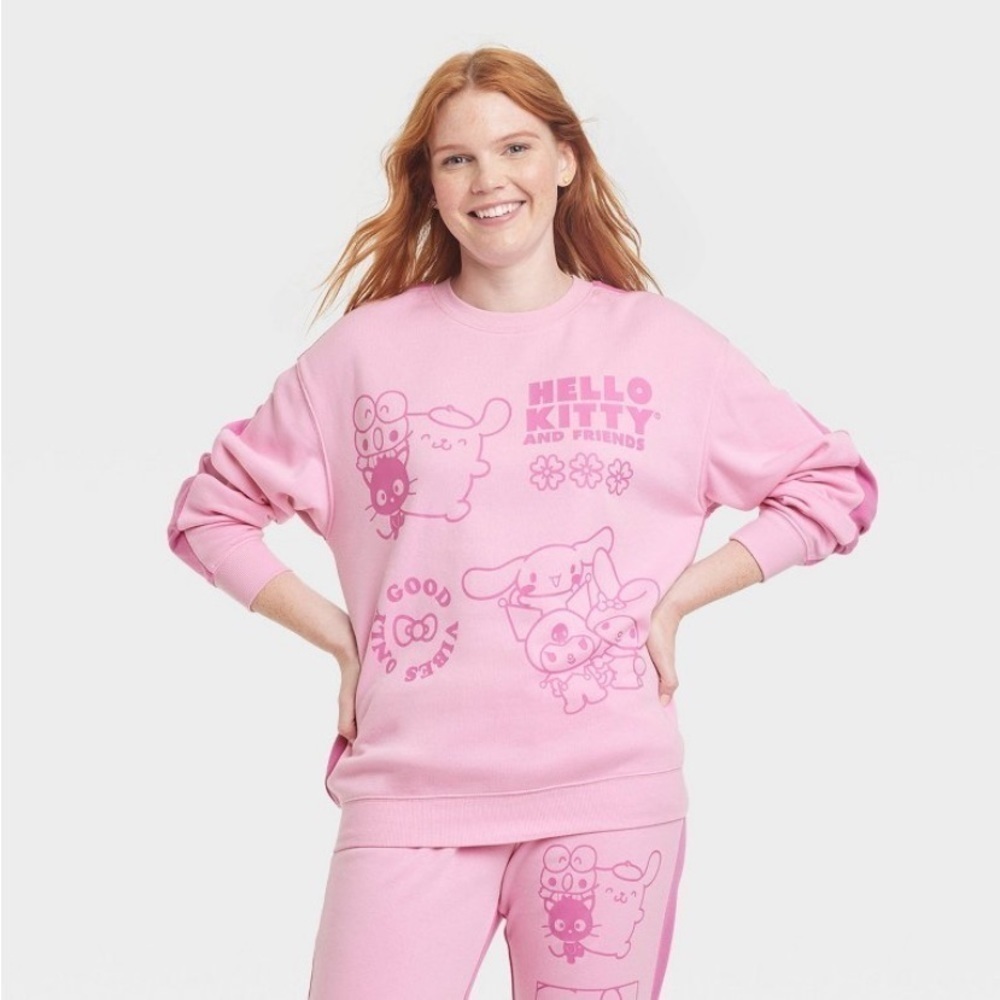 Women's Sanrio Hello Kitty And Friends
Two-Tone Graphic Sweatshirt - Pink